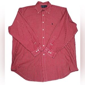 Ralph Lauren Red gingham long sleeve Checkered Men's Casual Shirt XL